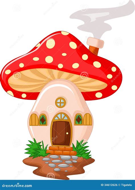 Mushroom House Cartoon Royalty Free Stock Image - Image: 34612626