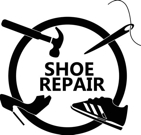 shoe repair icon  white background shoe repair logo shoemaker sign