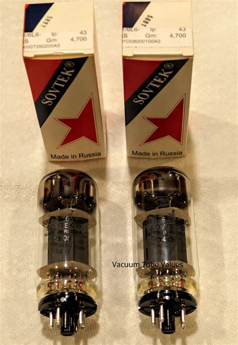 Sovtek Factory Platinum Matched PAIR TWO 5881 6L6WGC Power Tubes