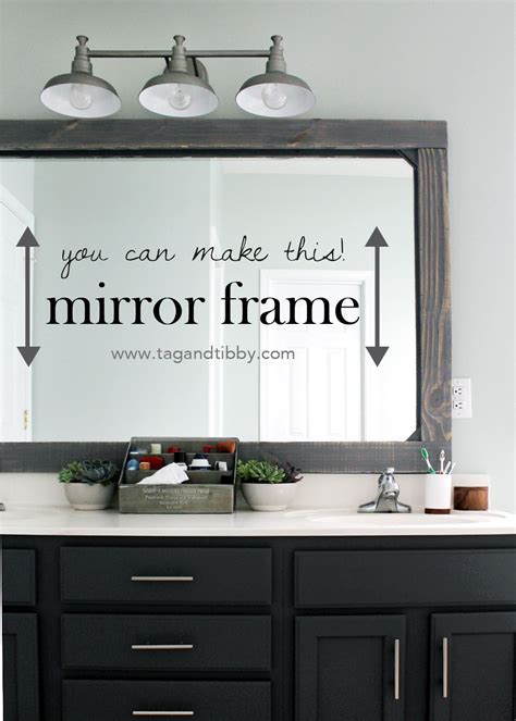 How To Frame A Mirror With Wood Tag Tibby Design Bathroom Mirrors