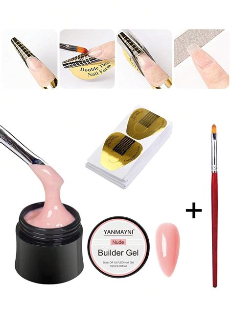 LED UV Hard Gels Builder Nail Gel Kit G Clear White Pink Nude Nail Extension Gel Set Nail