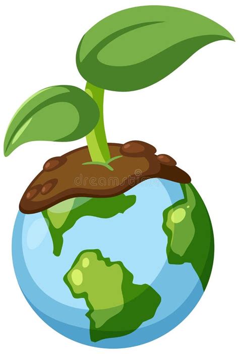 World Earth Day Concept With Plant Growing On Earth Stock Illustration