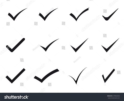 set black vector marks stock vector royalty   shutterstock