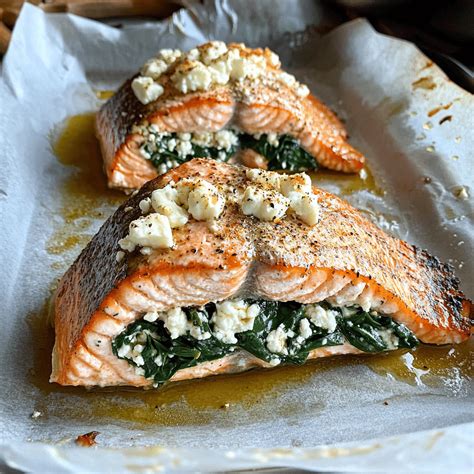 Delicious Spinach And Feta Stuffed Salmon For A Healthy Mediterranean