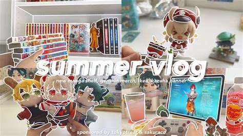 Summer Vlog New Manga Shelf Tour Genshin Merch Kazuha Banner Ikea