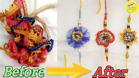 Easy Rakhi Making Ideas Use Waste Material How To Make Rakhi At Home