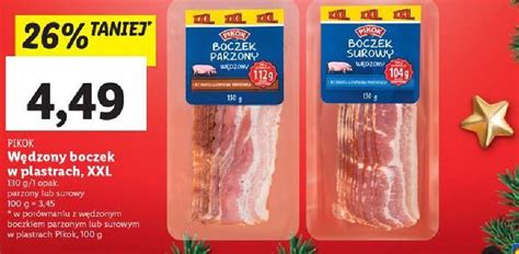 Promocja Boczek surowy wędzony w plastrach pikok w Lidl