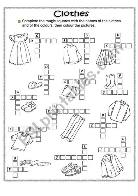 Clothes And Colours ESL Worksheet By Chiaretta Vocabulary