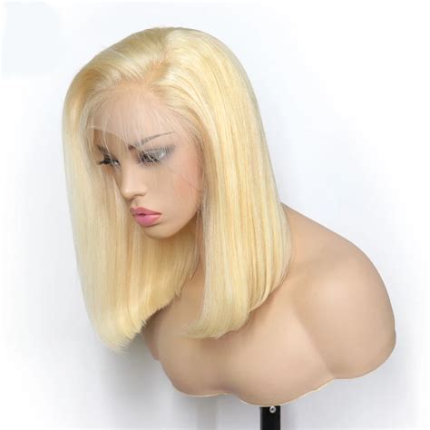 Wholesale 613 Blonde Bob Wig Megalook Price Peruvian Human Hair Lace Front Wigs For Black Women