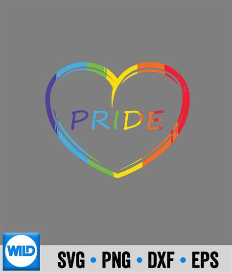 Lgbt Svg Cute Pride Heart Lgbtq Lesbian Rainbow Gay Pride Svg Wildsvg
