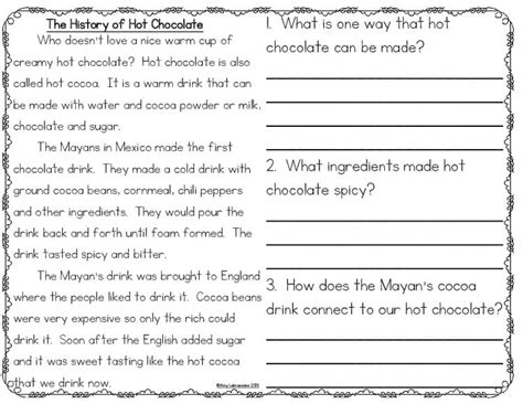 Hot Chocolate Reading Passages By Amy Labrasciano TPT