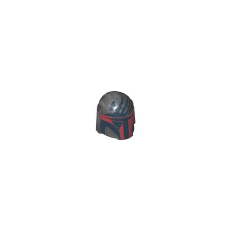 Lego Pearl Dark Gray Helmet With Sides Holes With Dark Red Visor And