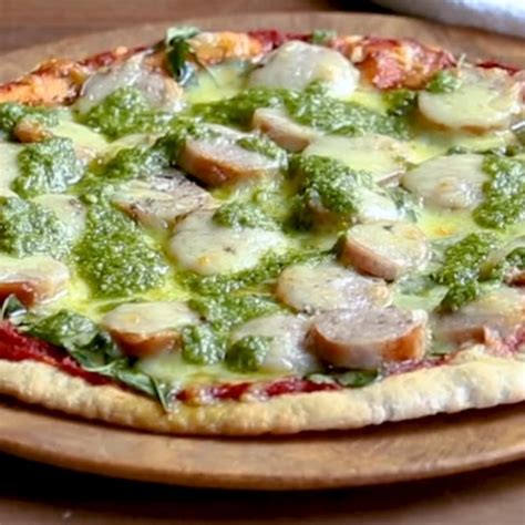 Sausage Rocket And Pesto Pizza Recipe Olivado