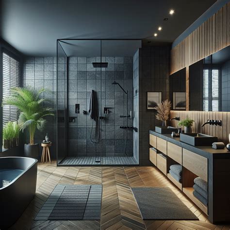 Masculine Minimalist Bathroom With Luxurious Features Modern Shower