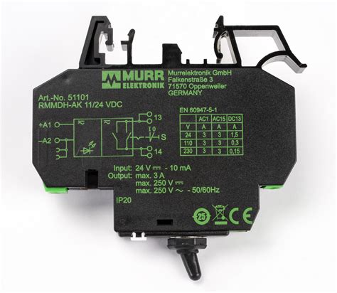 Interface Relay: 3A, SPST, 35mm DIN rail mount (PN# 51101 ...