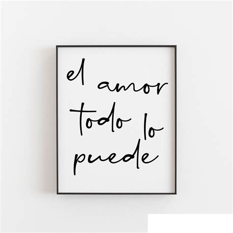 El Amor Todo Lo Puede Spanish Quote Print Love Print Couple | Etsy