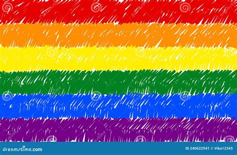 Bandera Del Orgullo Gay De Lgbt Dibujada a Mano Vector Ilustración del Vector Ilustración de