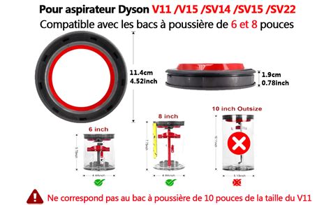 QiNu Joint d étanchéité pour Dyson V11 Anneau d étanchéité Fixe de