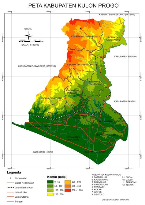 Peta Kabupaten Kulon Progo