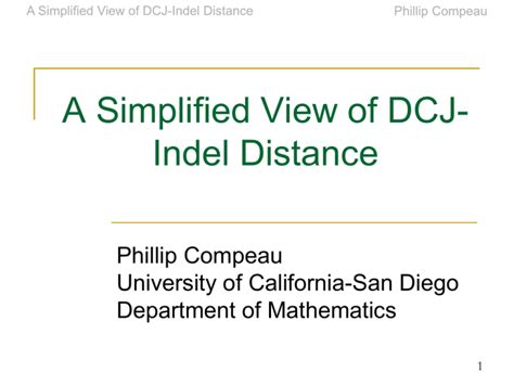 A Simplified View of DCJ
