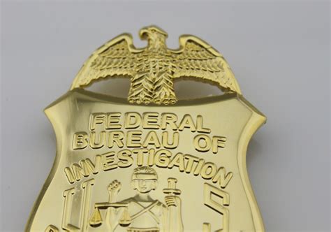 US FBI BADGE DEPARTMENT OF JUSTICE BADGE full size 5.2cmX7.3cm ...