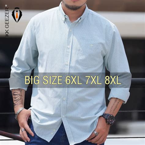 M Nner Hemd Gestreifte Oversize D Nne Plus Gr E 6XL 7XL 8XL 10XL Mode