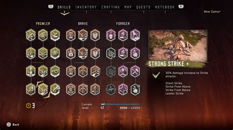 Skills Horizon Zero Dawn Interface In Game