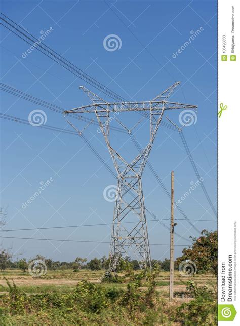 High Voltage Electric Pole Stock Photo Image Of Background