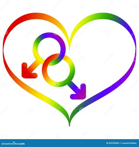 Male Gay Symbol In Rainbow Colors Stock Illustration Illustration Of