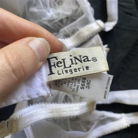 Felina Lingerie Brand Sheer White Floral Lace Bra Depop