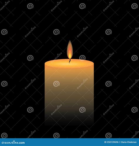 Realistic Burning Candle Stock Vector Illustration Of Vector 250139696