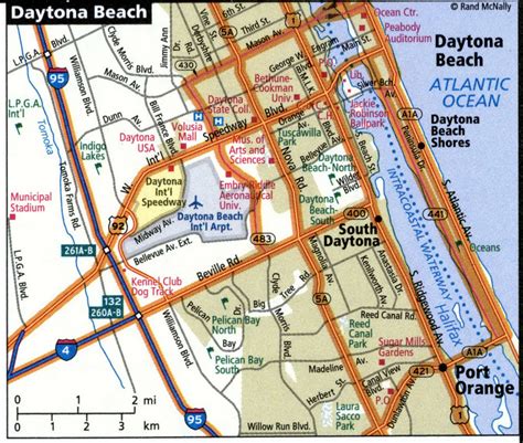Daytona Beach city road map for truck drivers area town toll free