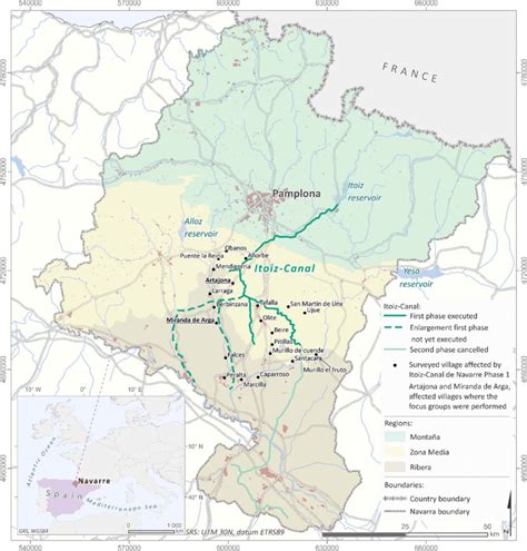 Location Of Navarre Province And Phase Of The Itoiz Canal De Navarra