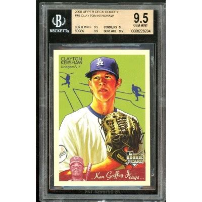 Upper Deck Rookie Card 2008 Upper Deck Goudey 75 Bgs 9 5 9 5 9 9 5 9