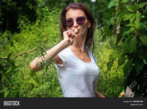 Cute Brunette Glasses Image Photo Free Trial Bigstock