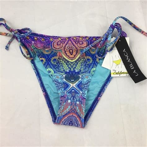 La Blanca Boho Tie Multi Colored Bikini Bottoms Depop