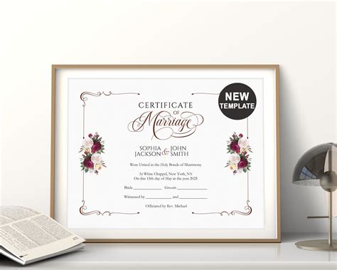 Editable Marriage Certificate Template Printable Certificate Etsy Artofit