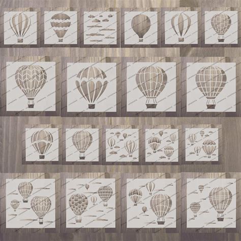 Hot Air Balloon Stencils For Craft Walls Etsy