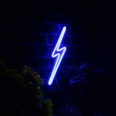 Lightning Bolt Full Flex Silicone Led Neon Sign St6 Fnu0089 Etsy