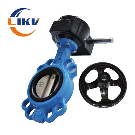 Wafer Type Cast Iron Body Replacable Seat Flexible Butterfly Valves