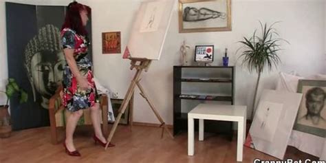 GRANNYBET Cock Hungry Mature Paintress Takes It From Behind Tnaflix