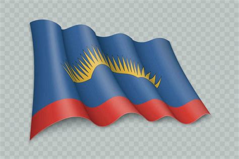 3D Realistic waving Flag of Murmansk Oblast is a region of Russia ...