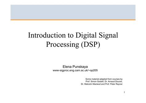 PDF Introduction To Digital Signal Processing DSP Pakendy Weebly