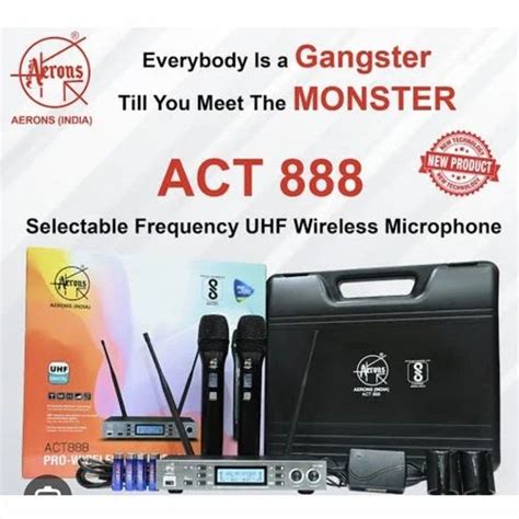 Black Modern Aerons ACT 888 UHF Wireless Microphone At 8700 Piece In