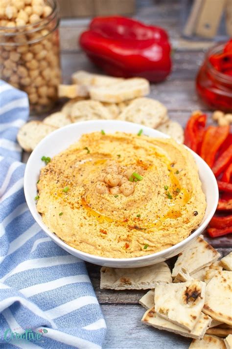 Roasted Red Pepper Hummus Recipe Easy Peasy Creative Ideas