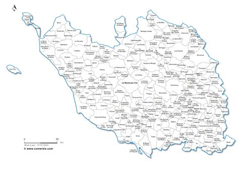 carte personnalisable des villes  communes de la vendee