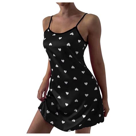 Puntoco Plus Size Clearance Women Dress Women Lingerie Silk Satin Polka Dot Printed Temptation