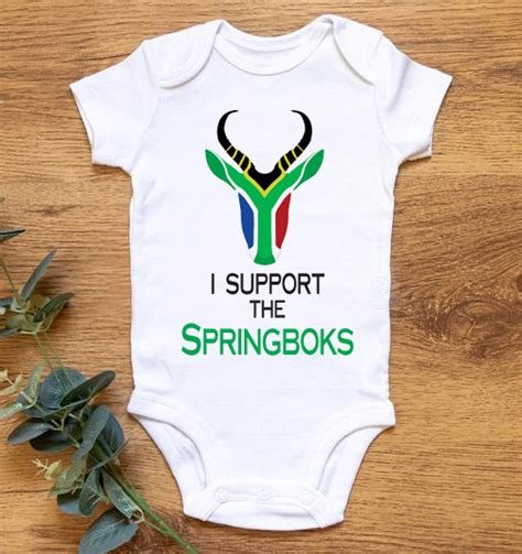 SA LOCAL BABY GROW I SUPPORT THE SPRINGBOKS Wanawear