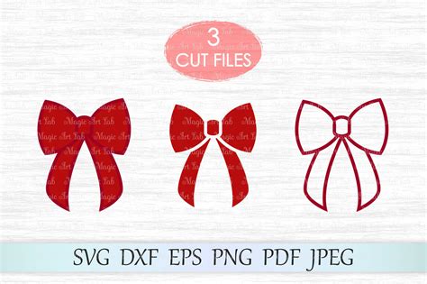 Bow Svg Christmas Bow Svg Ribbon Bow Svg Bows Svg File Red Bow Cut