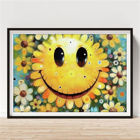 Smiley Face Daisy Art Print By Tina Lecour Tina Lecour Official Website